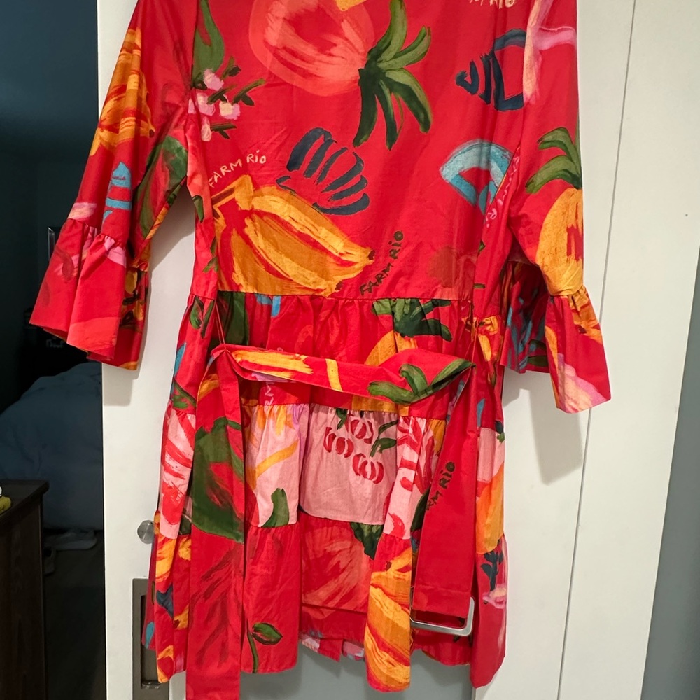 FARM Rio Red Multicolor Midi Dress - Picture 8 of 14